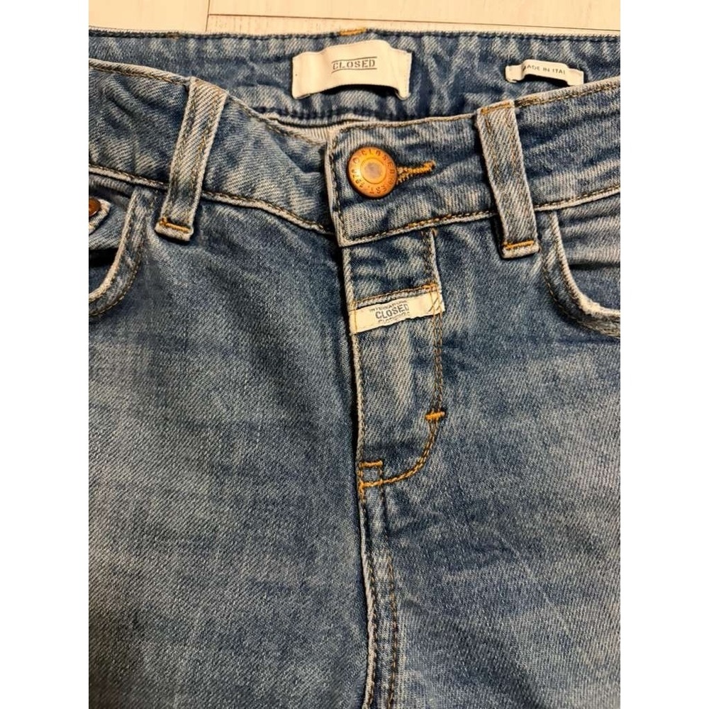 Closed Denim Jeans Sz 25 Mid Rise C 91833 Baker Made In Italy Distressed - Picture 4 of 7